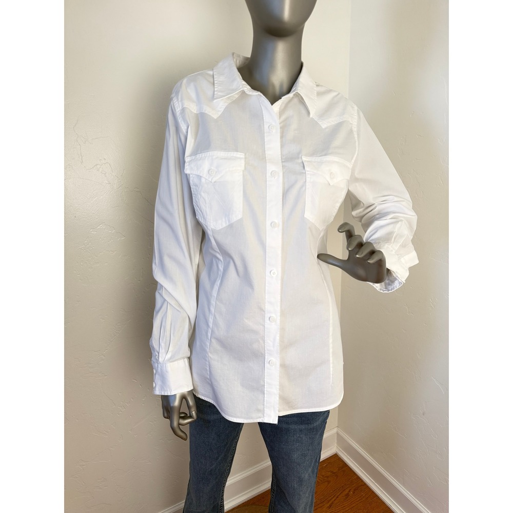 Wrangler Retro‎ Women's White Button Western Rodeo Blouse Size L - Picture 8 of 8